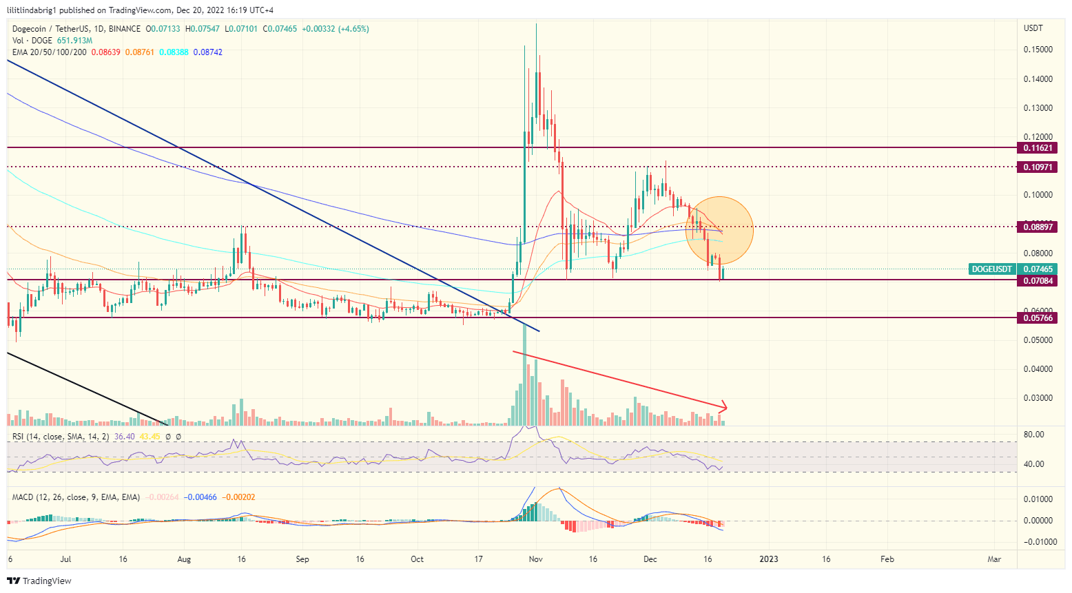 Dogecoin charts pessimistic
