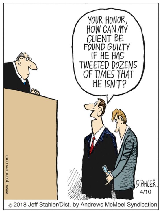 Sam Bankman-Fried insists he is not guilty. Since he is an honest guy, maybe the nudge believes him? Credit: GoComics 