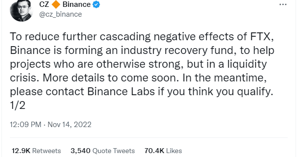 CZ Binance on FTX Crisis CZ Binance on FTX Crisis