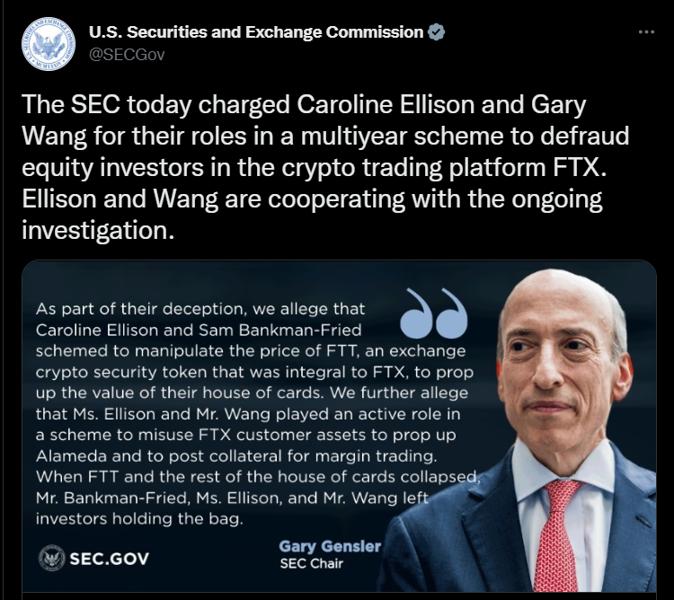 SEC Files Separate Charges Against Caroline Ellison