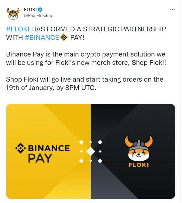Floki partners with Binance Pay
