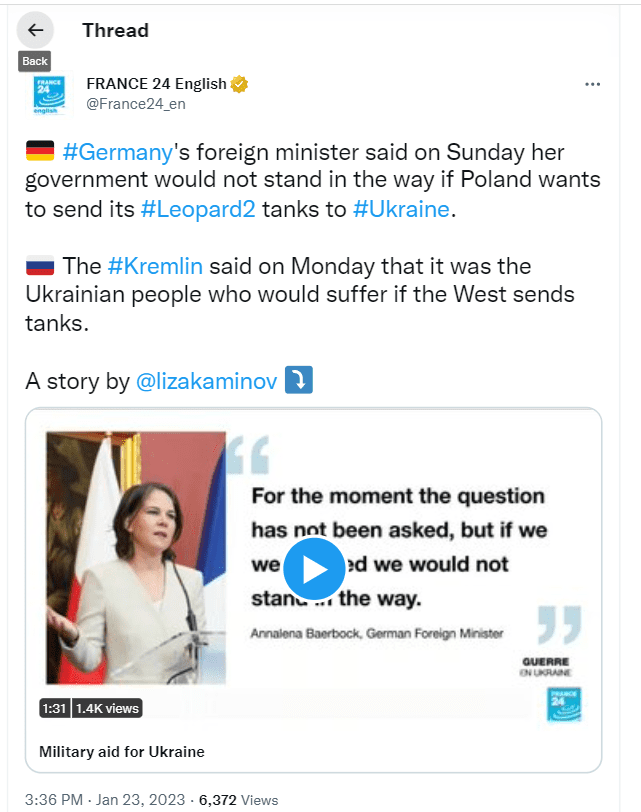 Germany may allow Ukraine to receive its iconic Leopard 2 tanks. Meanwhile, Russia threatens severe retaliation, including Global Catastrophe & Nuclear War, if the West arms Ukraine