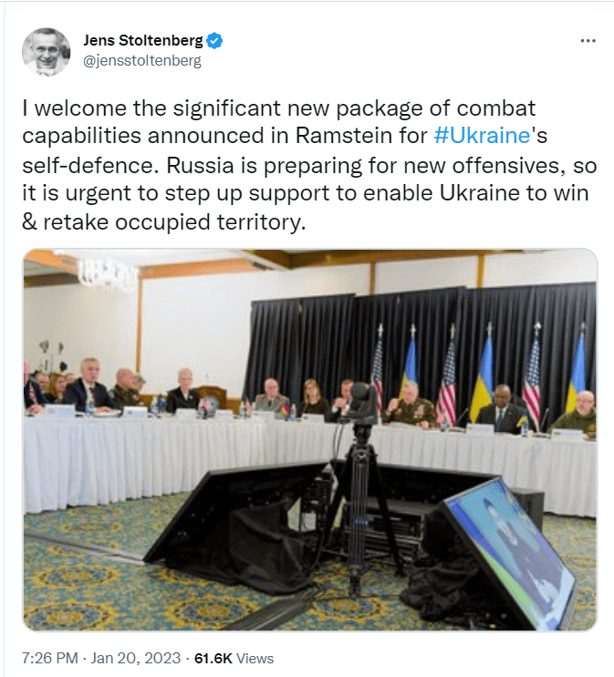 The U.S. Secretary of Defense Lloyd Austin pledged to support Ukraine "for as long as it takes" as Germany refuses to send Leopard 2 tanks