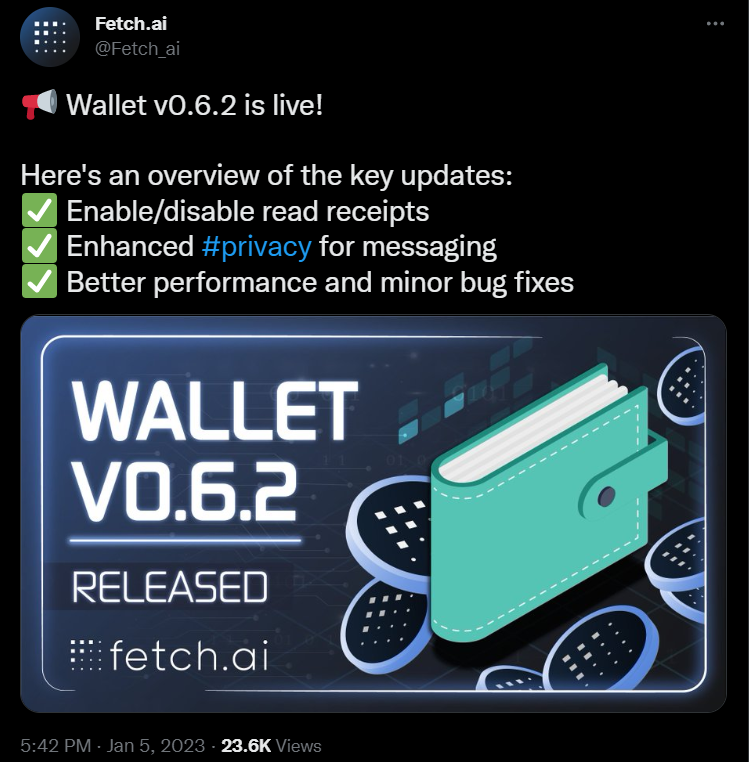 FET price jumped 59.4% following the wallet update release on Jan 5.