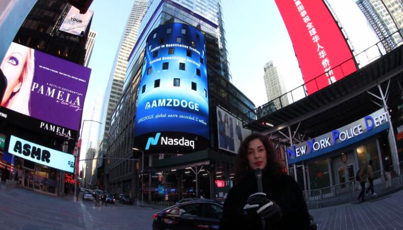 , AmzDoge Financial once again featured on the NASDAQ screen in Times Square