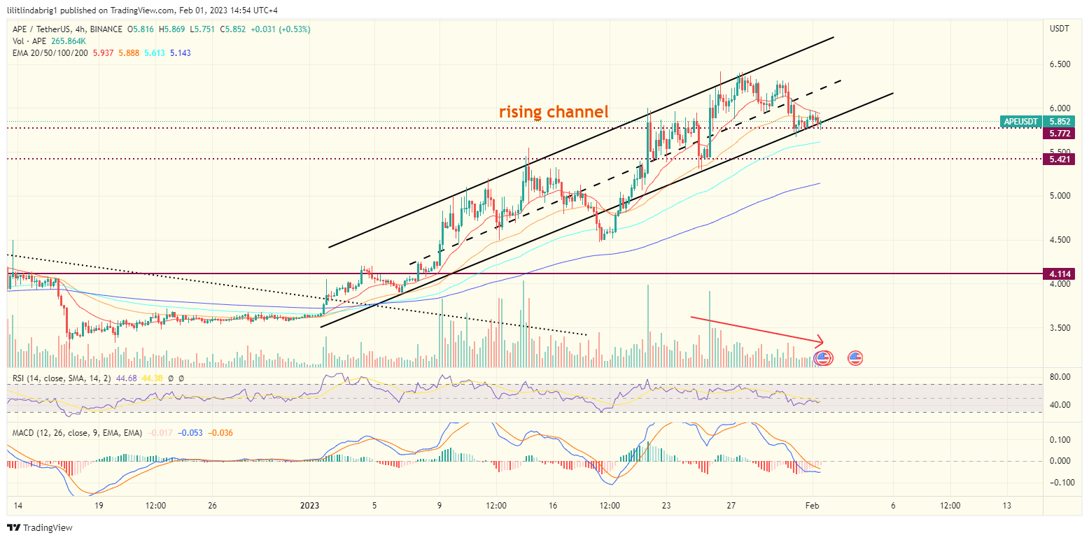 Apecoin (APE) four-hour price chart. Source :TradingView.com