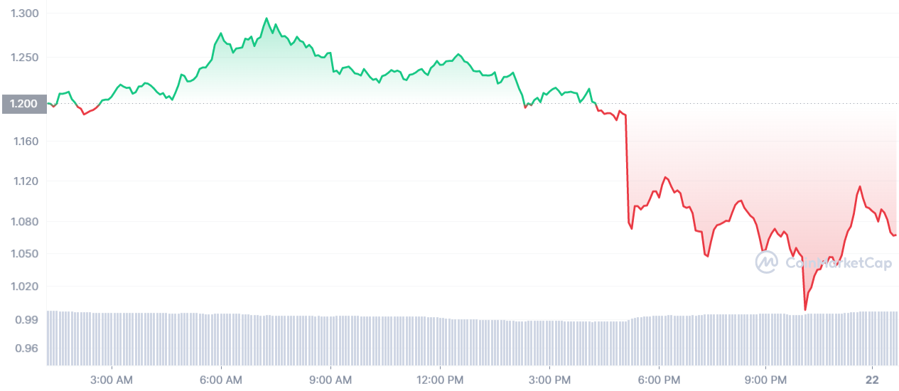 BURLUSD price action over the past 24 hours