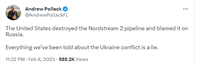 The Biden Administration is allegedly behind the Nord Stream pipeline blast in the wake of the Russian invasion of Ukraine. 