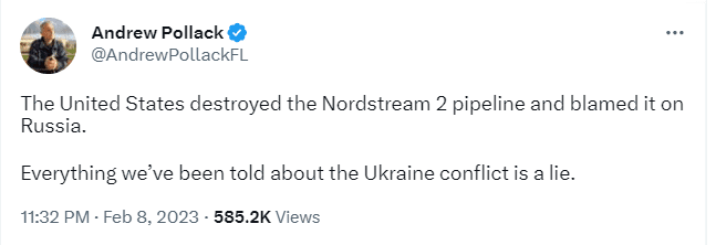 The Biden Administration is allegedly behind the Nord Stream pipeline blast in the wake of the Russian invasion of Ukraine.
