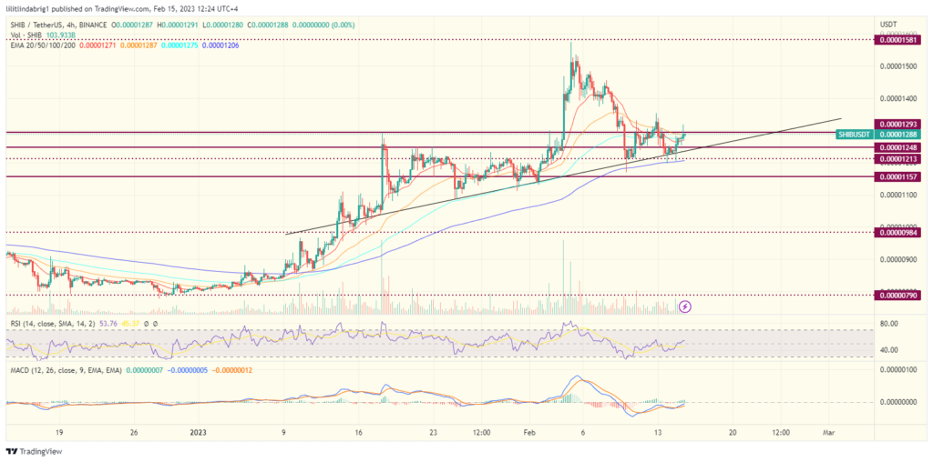 Shiba Inu (SHIB) four-hour chart. Source: TradingVIew.com 