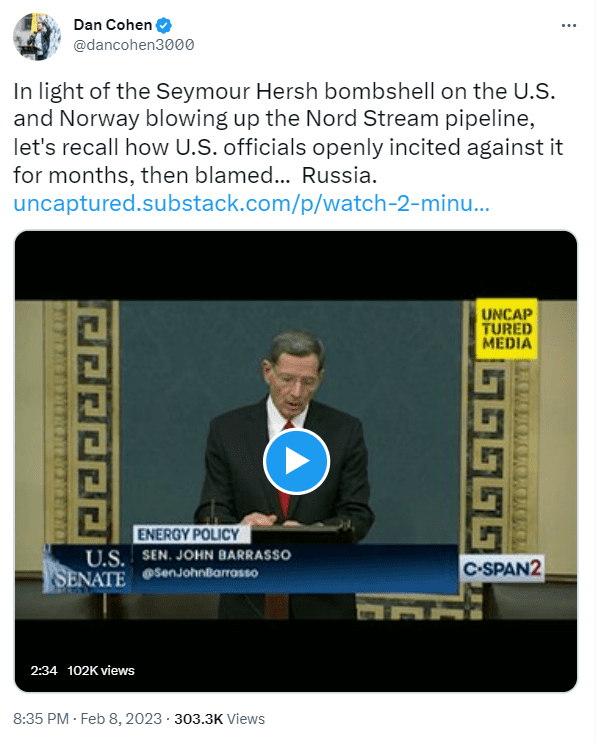 US officials have, on several occasions, threatened to stop the Nord Stream pipeline. Did the Biden Administration blow up the timeline
