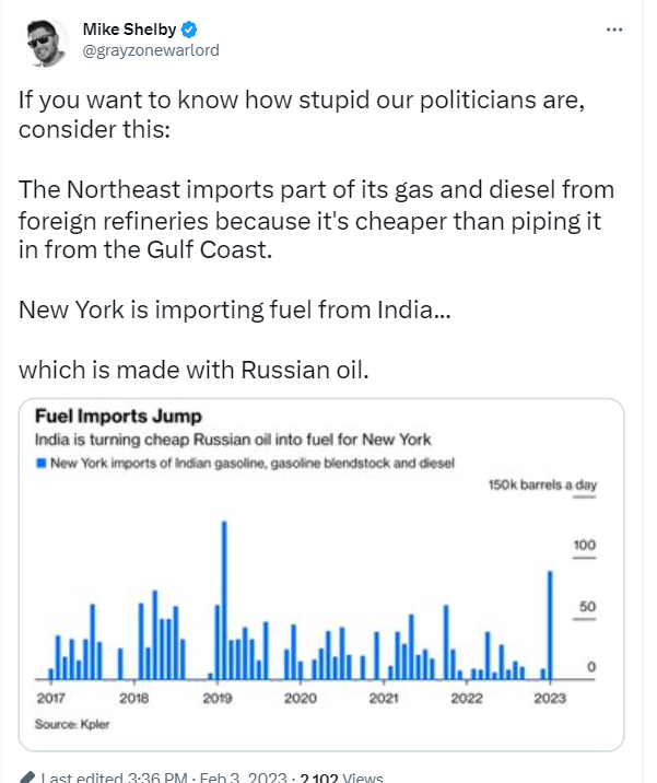 Hoa Kỳ mua dầu tinh chế của Nga từ Ấn Độ