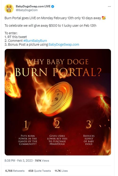 Baby Doge Burn Portal BABYDOGE