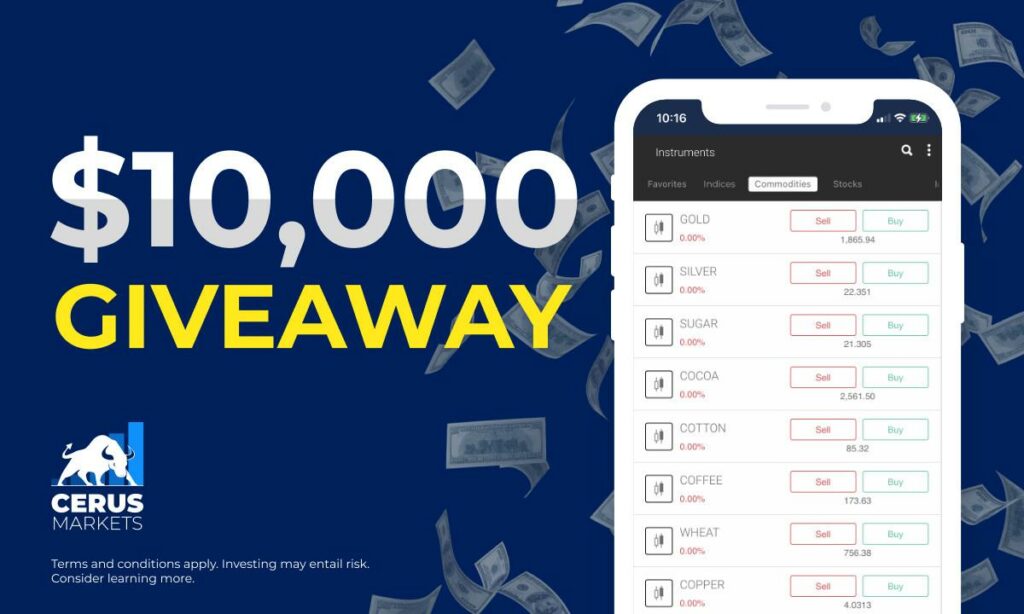 , Cerus Markets Launches its Mobile Trading App $10,000 Giveaway