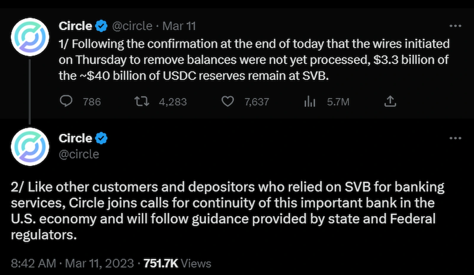 Circle assured investors that its funds were safe despite SVB's collapse.