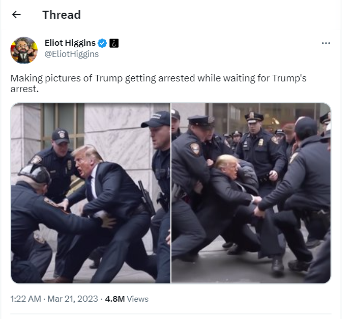 Spoof images of Donald Trump's arrest in pornstar Stormy Daniels case has created much excitement on social media 
