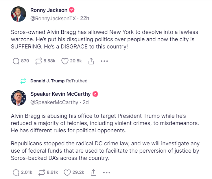 Several Republicans, including Speaker Kevin McCarthy have come out in Trump's support  ahead of his expected arrest in the Stormy Daniels controversy 