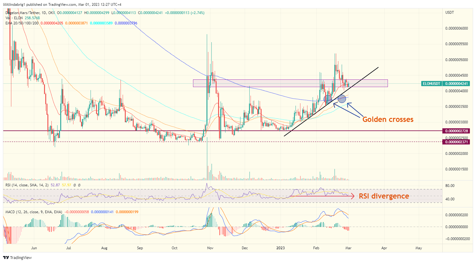 Dogelon Mars (ELON) daily chart. Source: TradingView.com