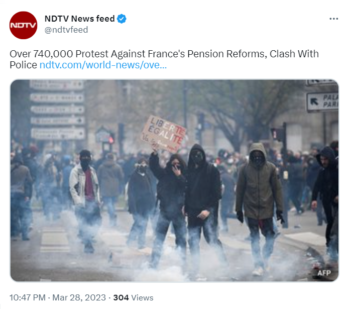 Massive protests have broken out in France against French President Emmanuel Macron's plans to increase the retirement age in the country. Some have suggested that citizens invest in Bitcoin (BTC) for their retirement pension plan