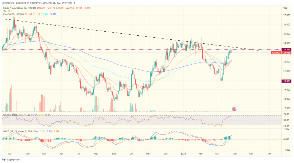 Silver spot price daily chart. Source: TradingVIew.com 