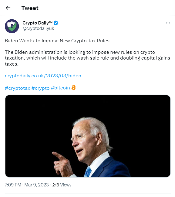 President Biden's new budget has tax implications for the crypto industry 
