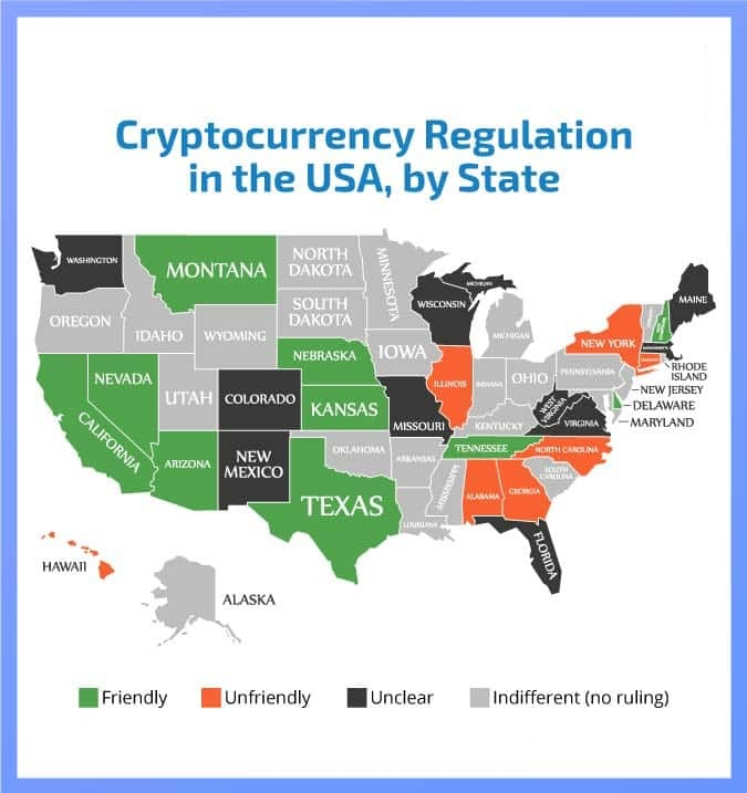 Crypto regulation in the US by state. Credit: Finance Magnates