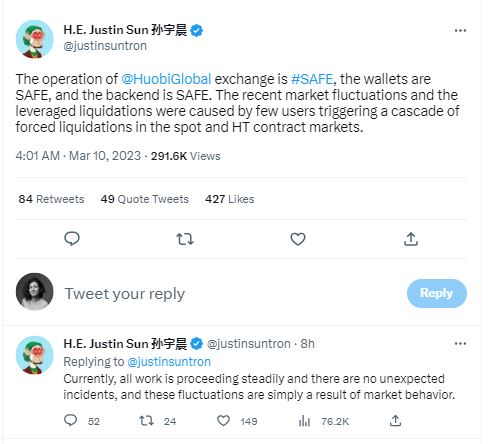 huobi crash justin sun 