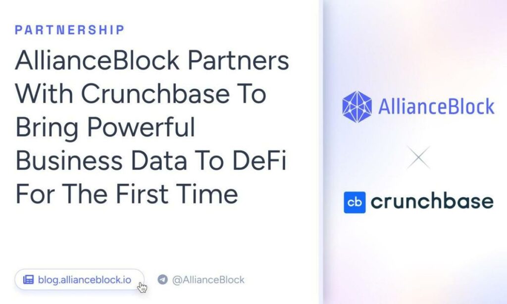 , AllianceBlock Partners With Crunchbase To Bring Powerful Business Data To DeFi For The First Time