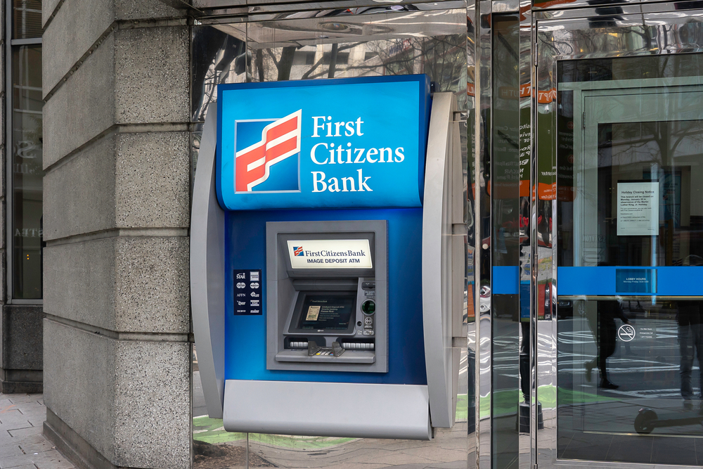 Charlotte, North Carolina, USA - January 15, 2020: One of the First Citizens Bank ATM in Charlotte, NC, USA. First Citizens Bancshares is an American company that operates First Citizens Bank.