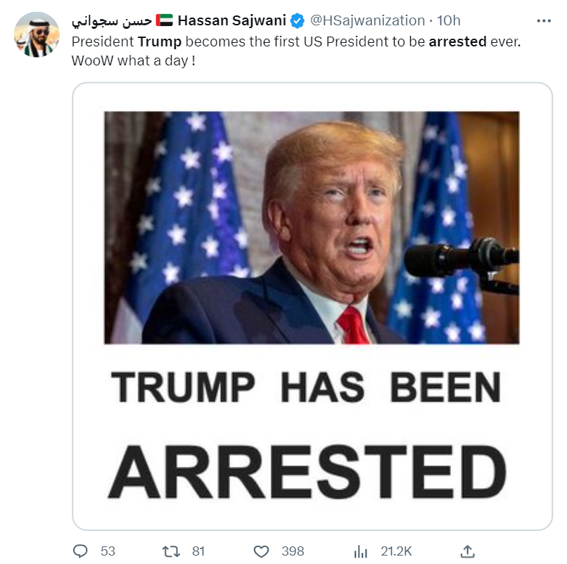 US law enforcement authorities arrested Donald Trump 