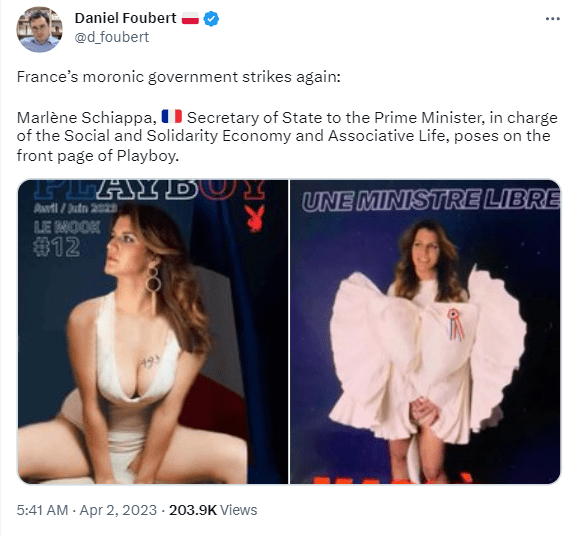 French minister Marlene Schiappa has several critics for posing for Playboy magazine 