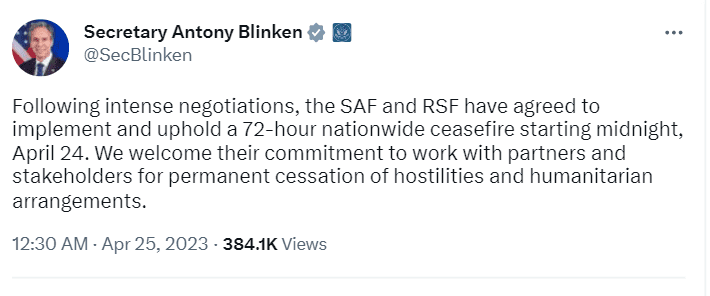 The World Health Organization WHO warned of "extremely serious" crisis after armed groups in Sudan seized the National Public Health Laboratory in the capital Khartoum