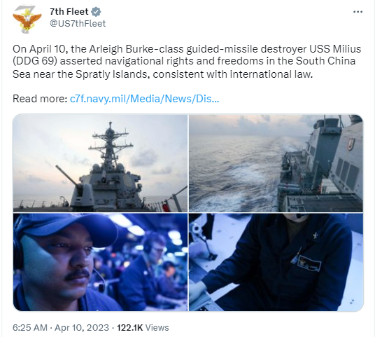 The US Navy once again showed its support for Taiwan in the face of fresh Chinese provocations