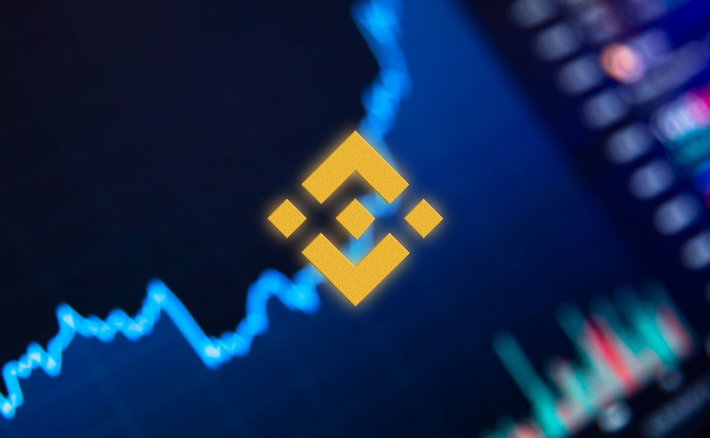 Binance is a finance exchange market. Crypto Currency background concept. Cryptocurrency BNB Binance coin