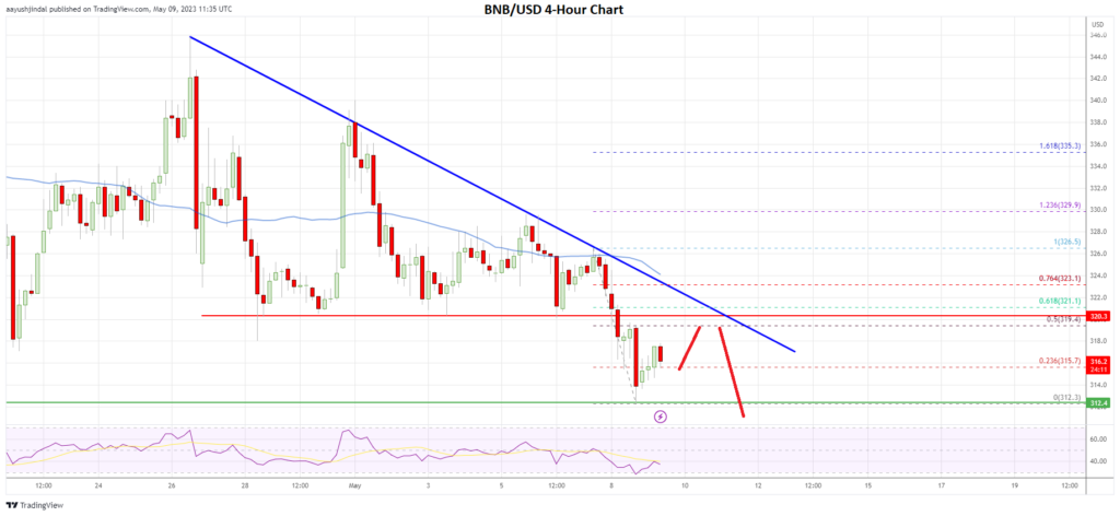 BNB price 4-hour chart 