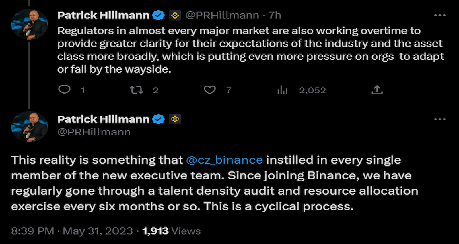 Binance CCO claimed the layoffs were simply a resource allocation exercise