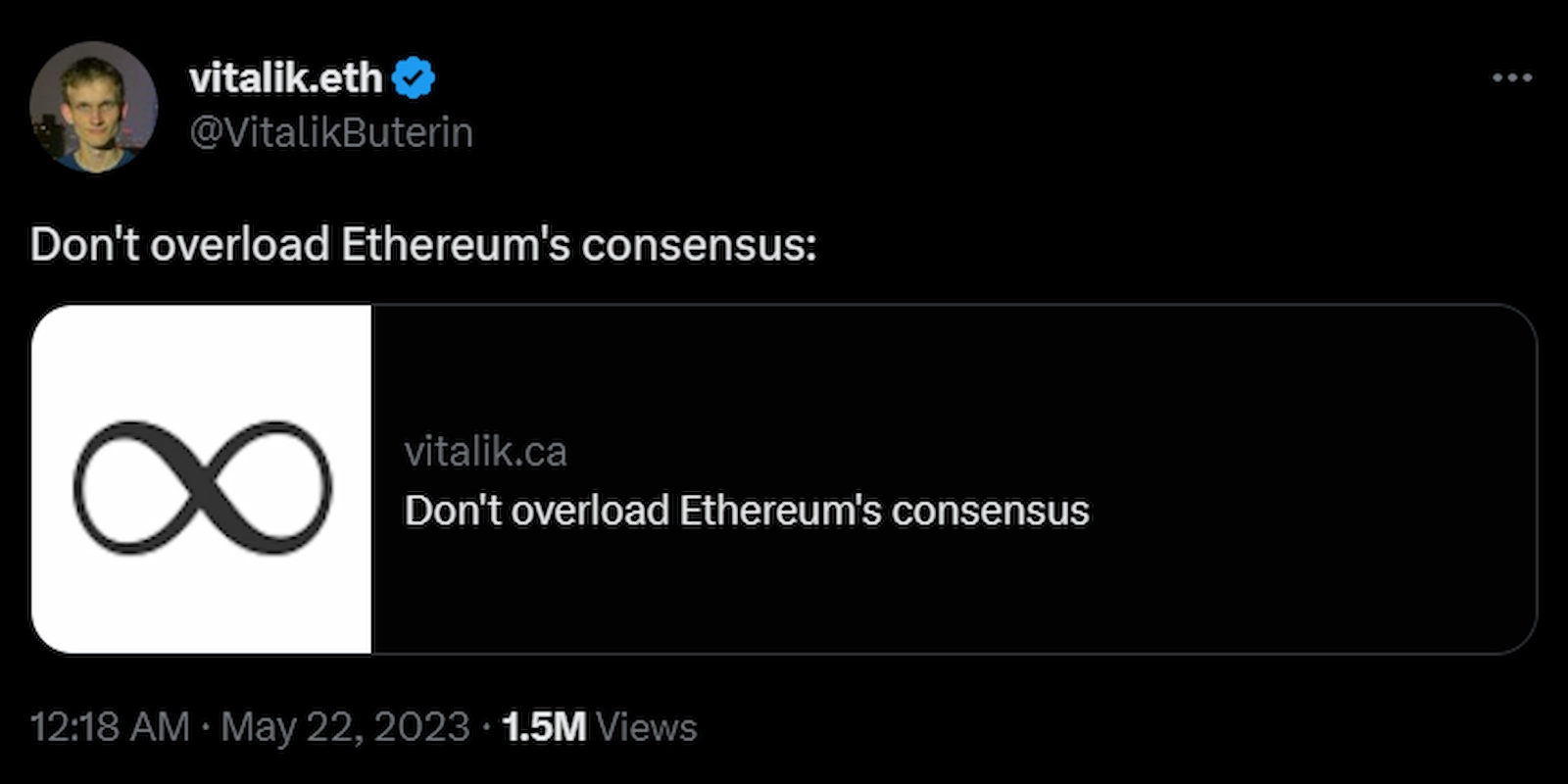Vitalik Buterin warned that restaking could overload Ethereum's consensus mechanism.