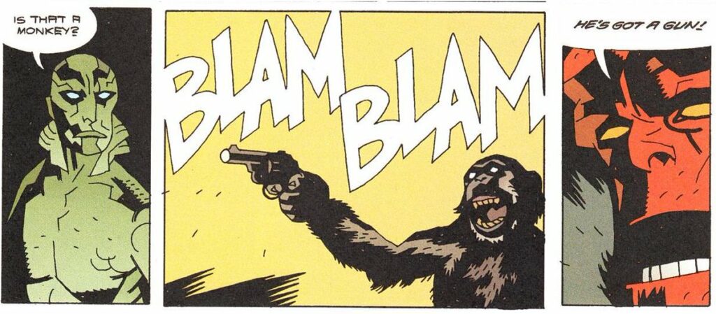 Monkey with a gun. Source: Millennium Media