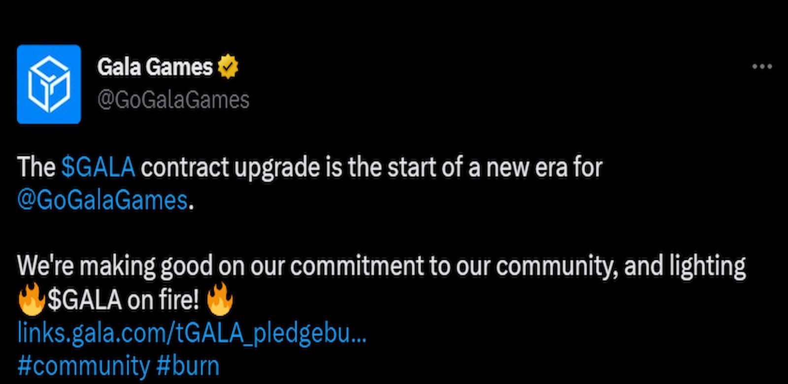 Gala stated that the burning event was part of its commitment to the community