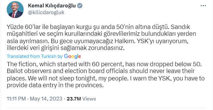 Recep Tayyip Erdoğan, Turkish elections: Second round of voting expected after President Erdogan and his main challenger, Kemal Kilicdaroglu, fail to secure enough votes 