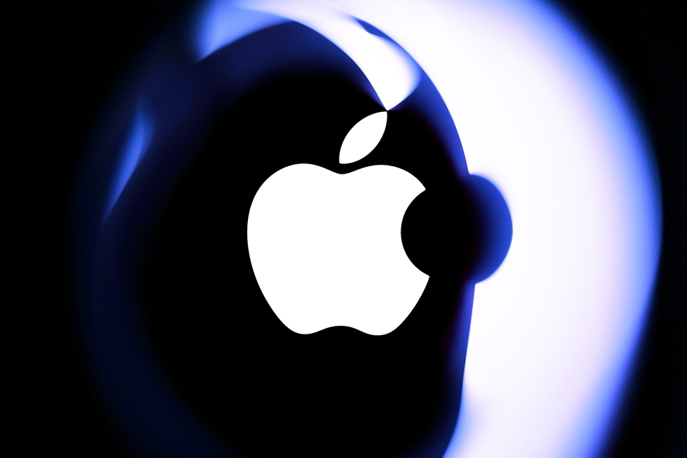KAMBERK, CZECH REPUBLIC - MARCH 16, 2015:Detail of Apple logo on Mac Book Air reflecting in transparent foil.