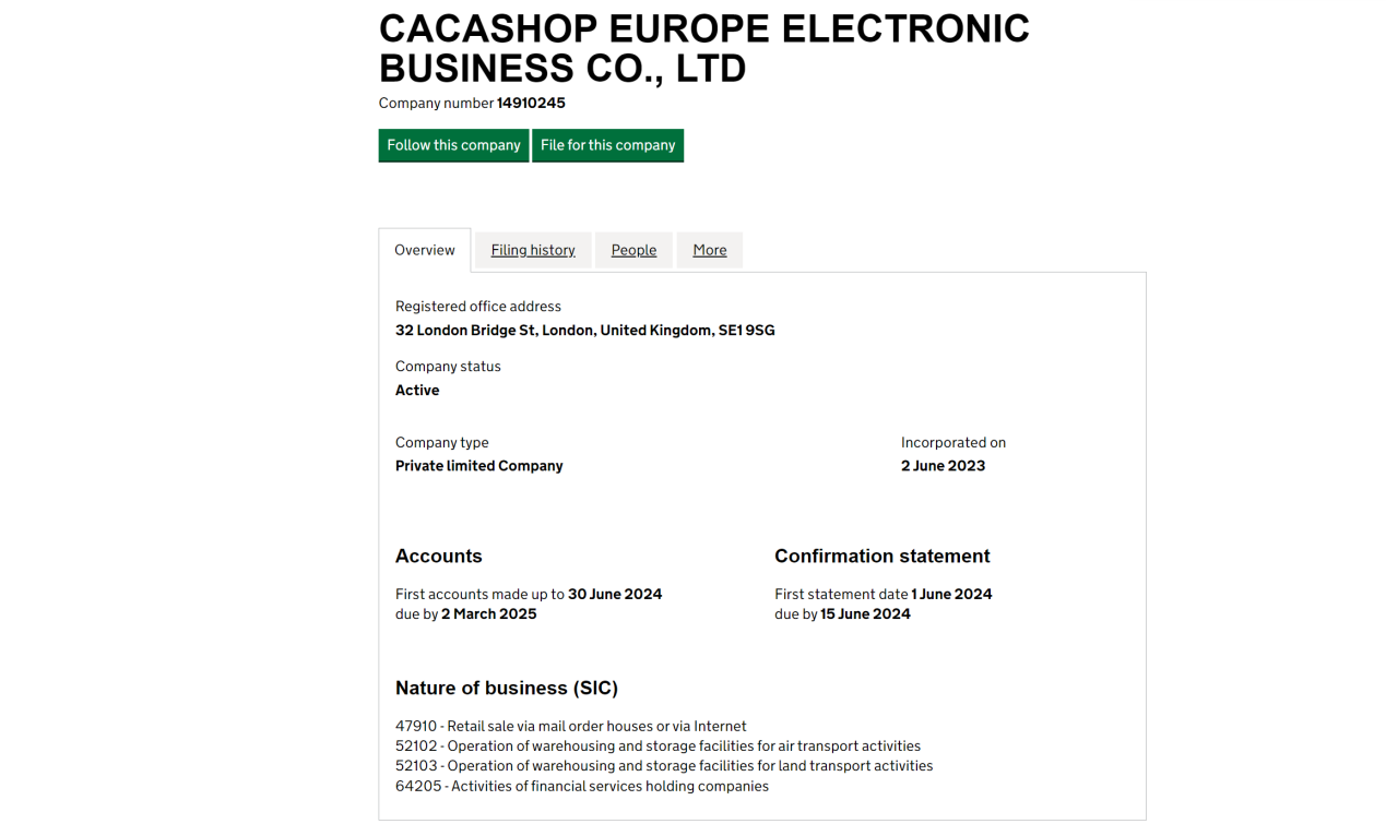 , Cacashop, the Renowned cross-border e-commerce platform, has established European Service Centre in London.