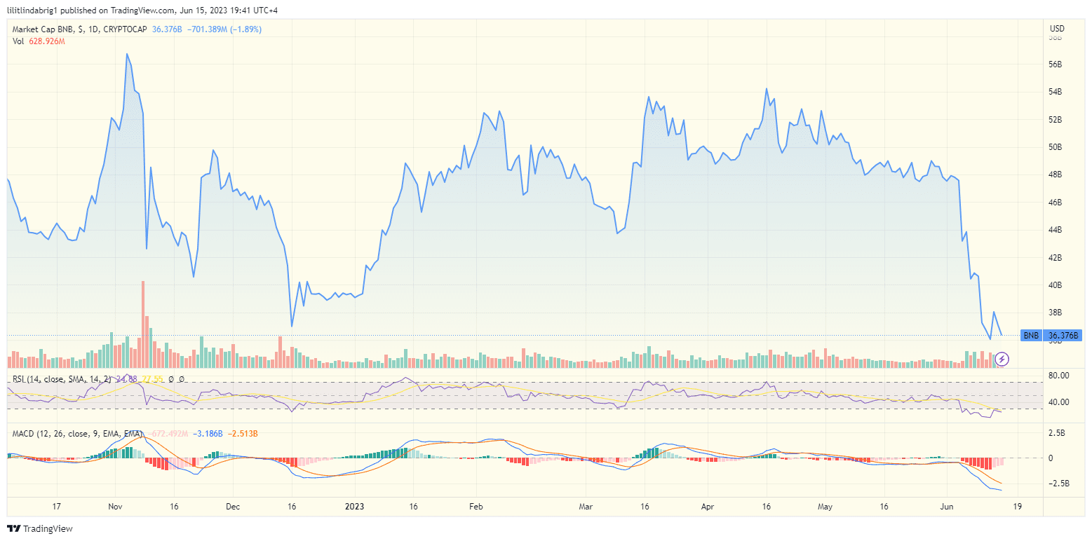 Binance coin (BNB) market cap. Source: TradingView.com 