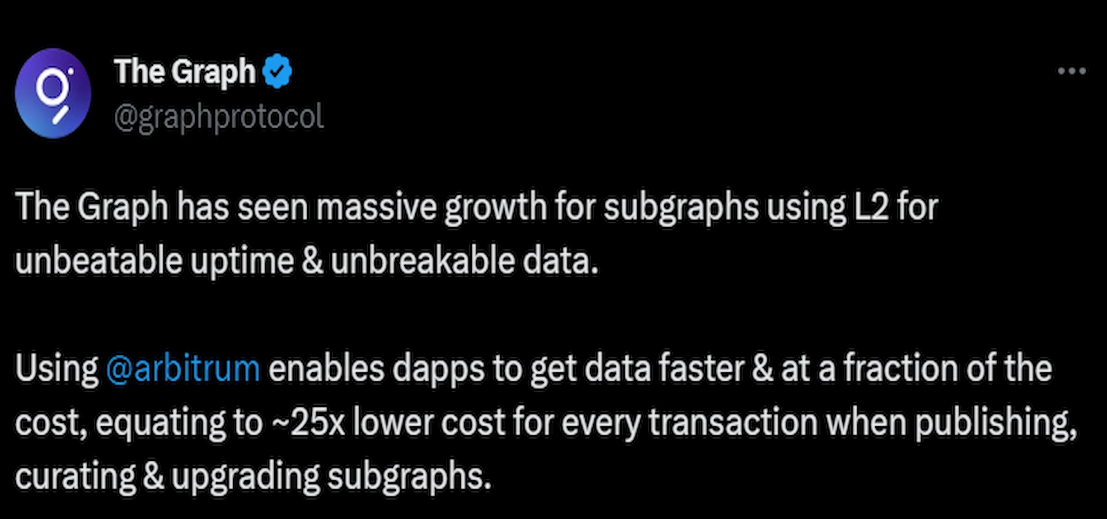 The Graph noted that the transition would lower transaction times and gas fees.