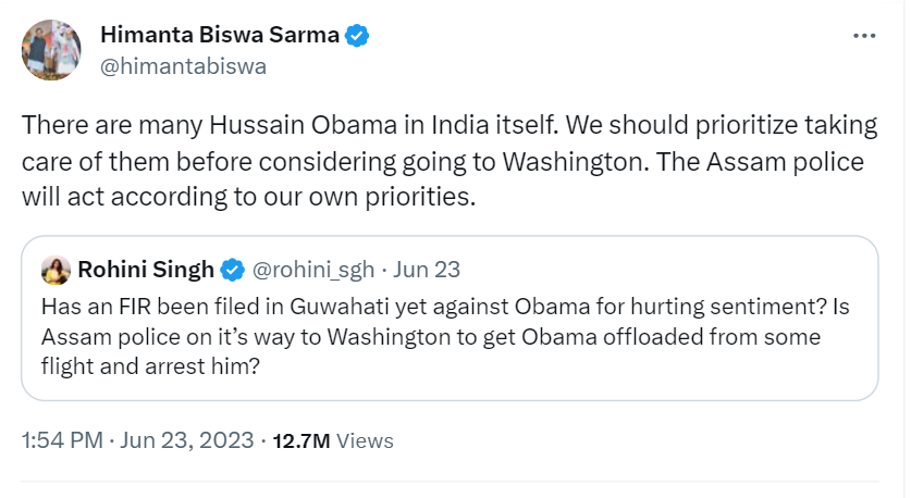 Comments on Former US President Barack Obama by BJP leaders in support of Narendra Modi will hurt India-USA relations.
Modi met President Joe Biden and US Congress leaders while in the US. 