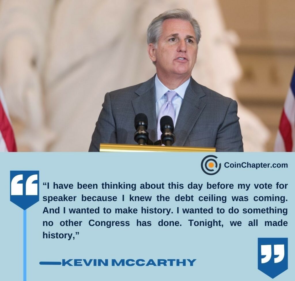 US House of Representatives passed the debt ceiling bill. Speaker Kevin McCarthy rallied more support from Democrats than Republicans after forcing President Joe Biden to negotiate 