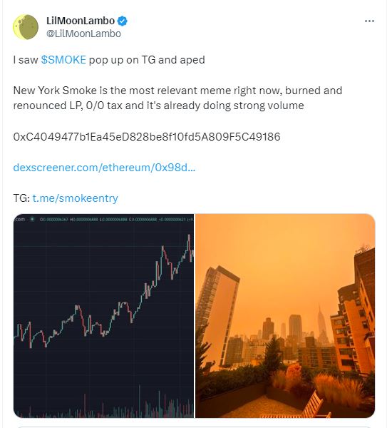 new york smoke, New York Smog Prompts a New Scam Coin — &#8220;Pump and Dump&#8221; Worked?