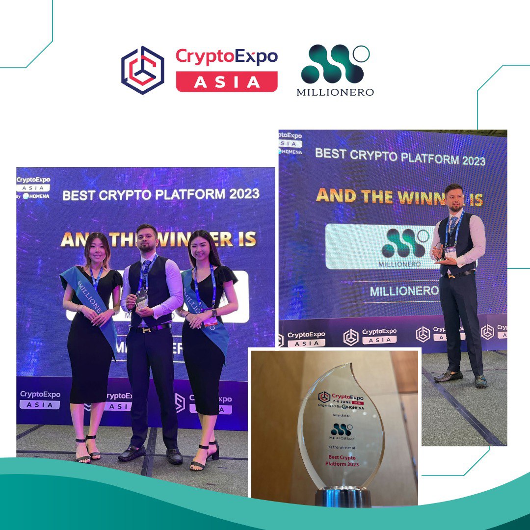, Millionero Triumphs at Crypto Expo Asia, Clinches &#8216;Best Crypto Platform 2023&#8217;