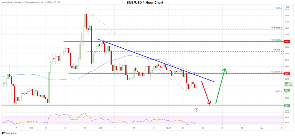 BNB price 4-hour chart