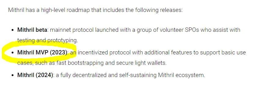 Mithril upgrade stages. Source: iohk.io